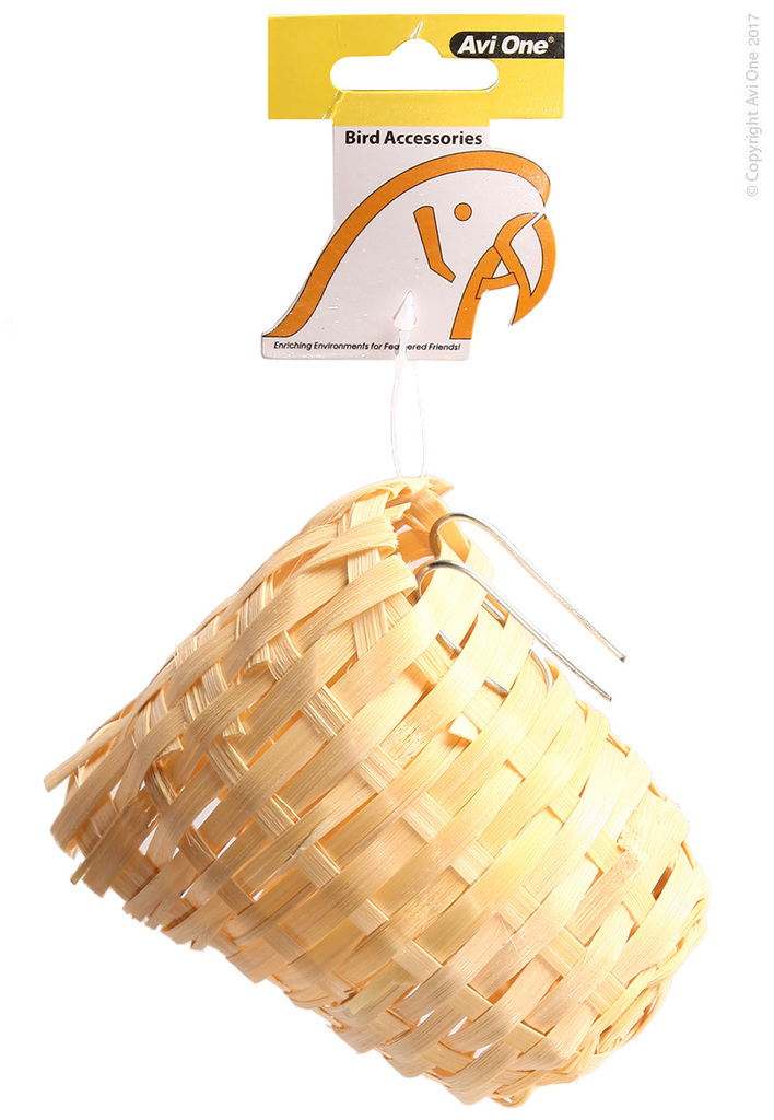 Finch Nest Wicker With Hanging Bracket