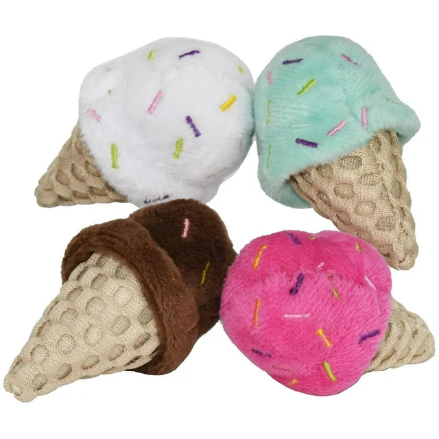Cara Cat Icecream Cone Plush Toy 2 Asstd