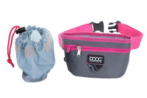 Doog Walk Belt Treat/train Pouch Grey/pink