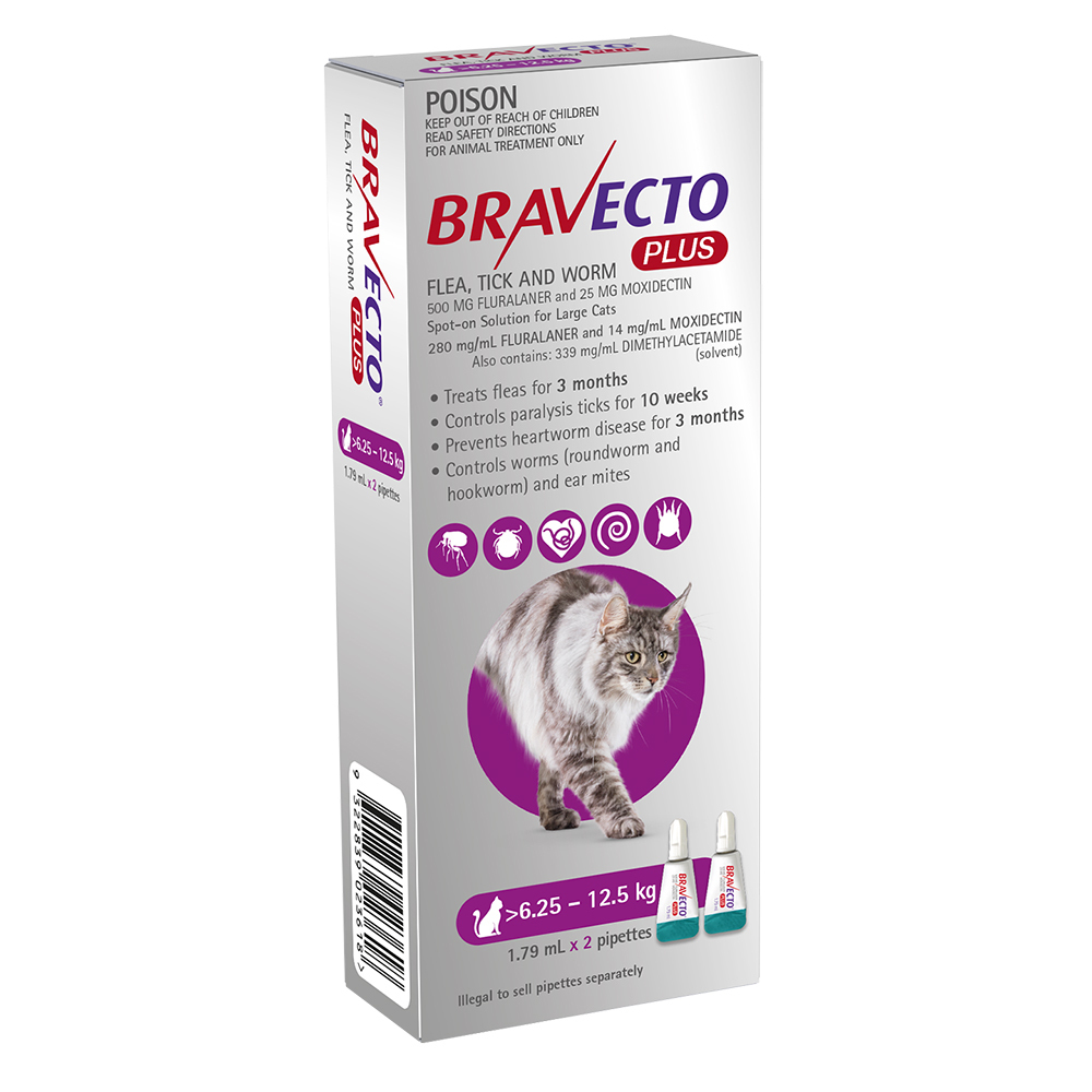 Bravecto Plus Cat 2pk 6.25-12.5kg