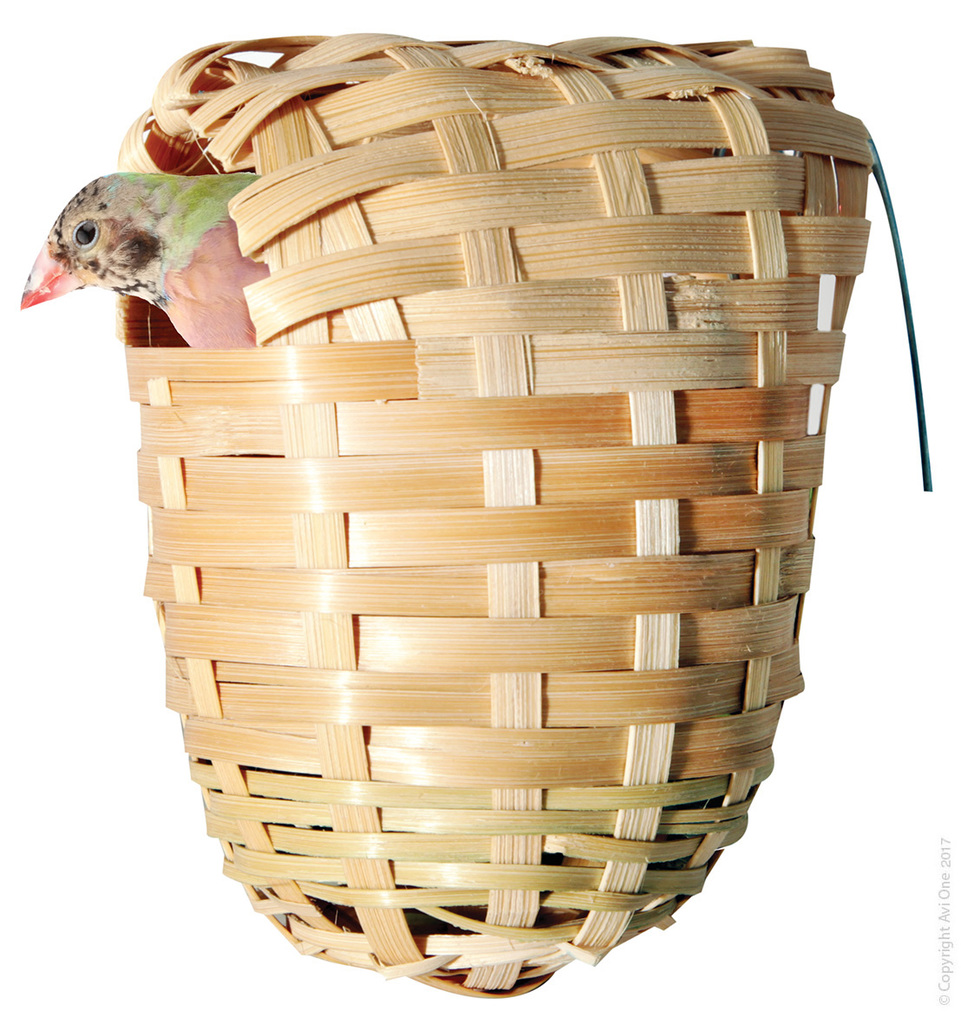 Finch Nest Wicker With Hanging Bracket