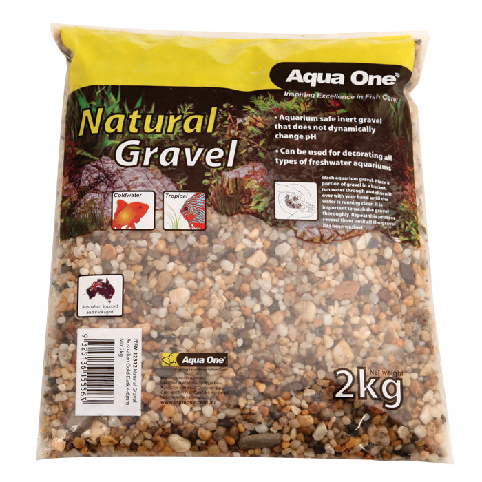 Aqua One Natural Gravel Australian Gold Dark 4-6mm Mix