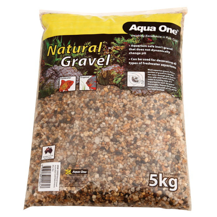 Aqua One Natural Gravel Australian Gold Dark 4-6mm Mix
