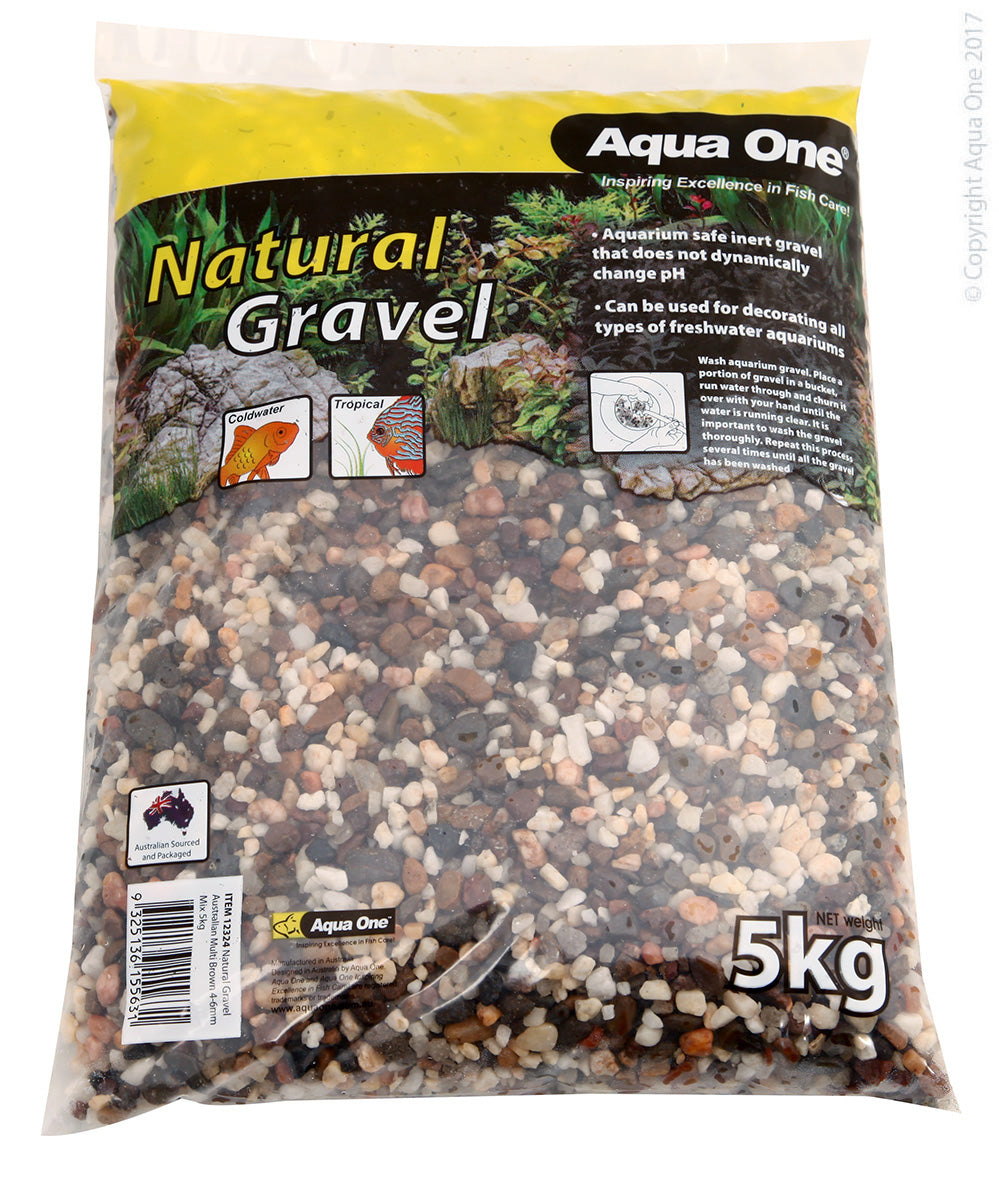Aqua One Natural Gravel Australian Multi Brown 4-6mm Mix