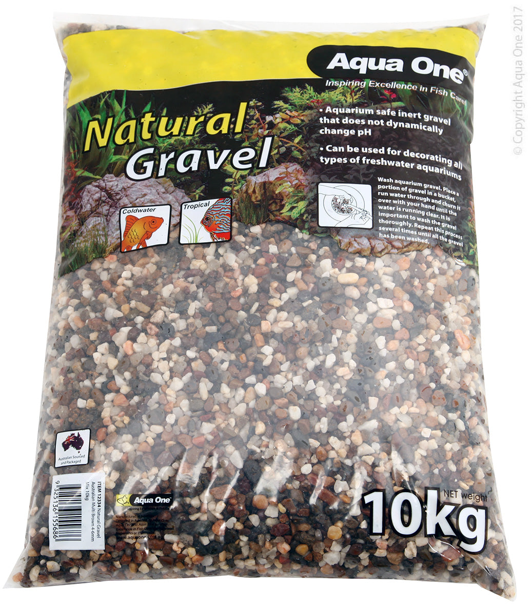Aqua One Natural Gravel Australian Multi Brown 4-6mm Mix