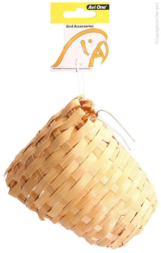 Finch Nest Wicker With Hanging Bracket