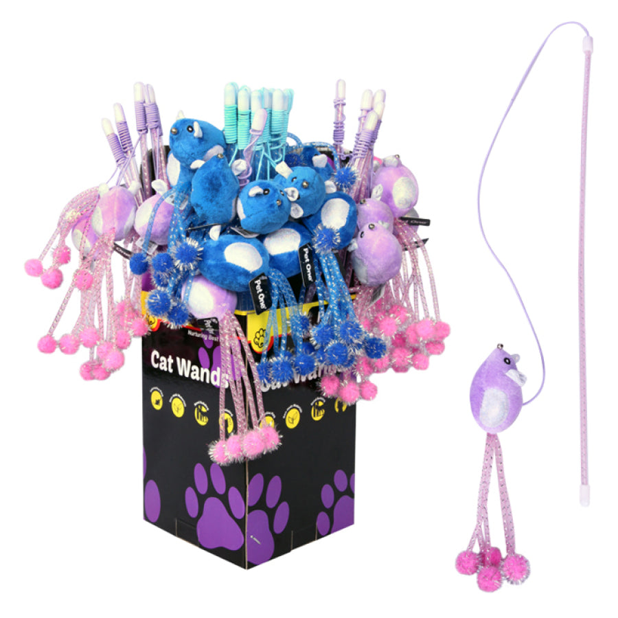 Wand Mouse With Tail 45cm Mix Colour