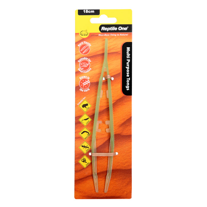 Reptile One Multi Purpose Tongs Straight 18cm Plastic