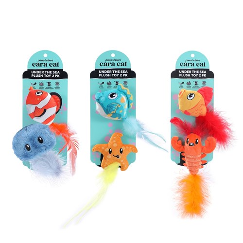 Cara Cat Sea Life Cat Toy 2pk