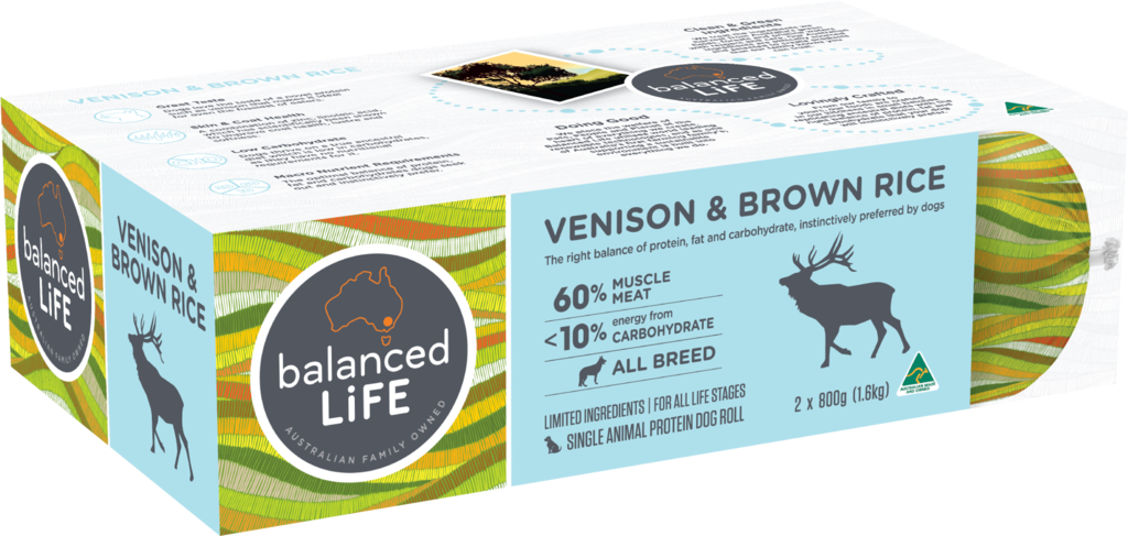 Balanced Life Lid Dog Roll Venison 800gx2
