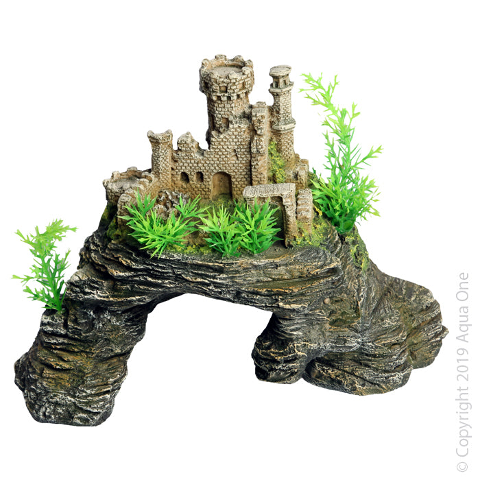 Ornament Castle On Cave Rock 25x15.5x17cmh