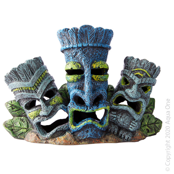 Ornament Tiki Head Family 20 X 6 X 13.5cm
