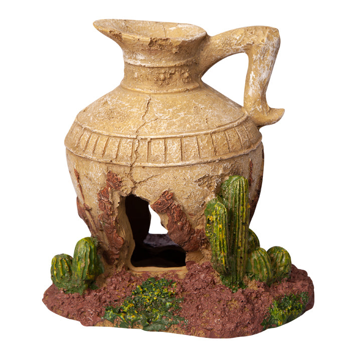 Ornament Broken Jar On Rock 12wx10.5dx13cmh
