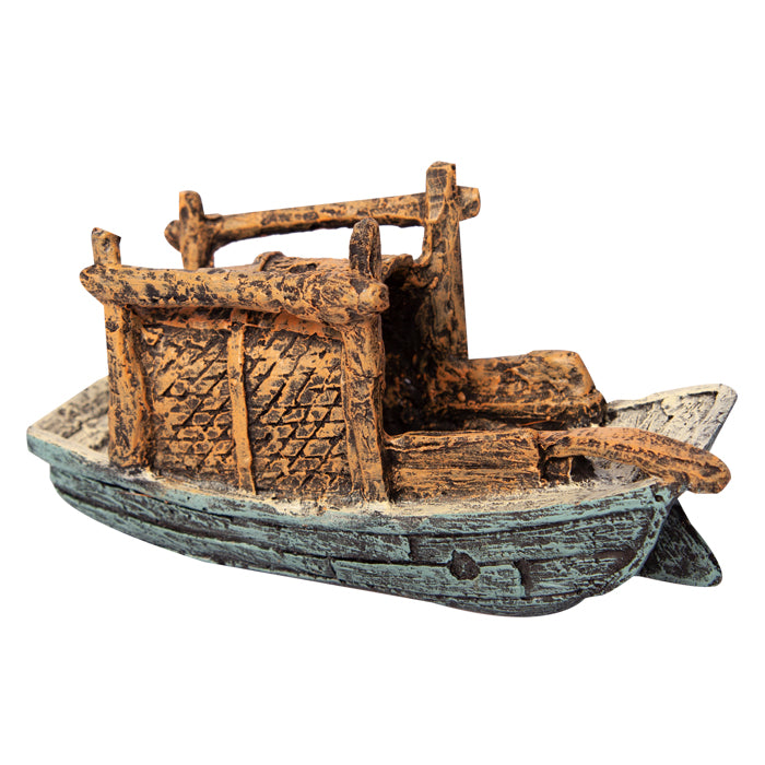 Ornament Small Fishing Boat 15wx5dx8cmh