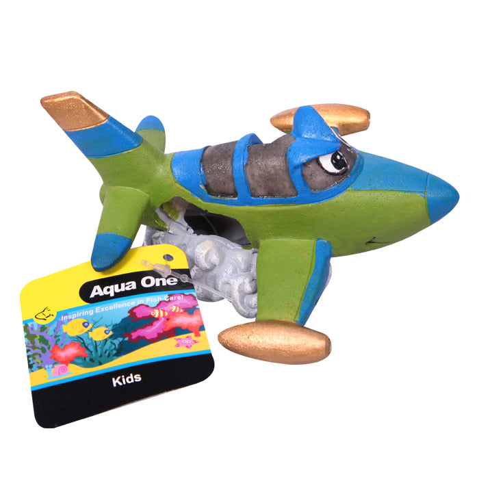 Aqua One Ornament Aeroplane W Cloud 12.5x10.5x6.5cmh