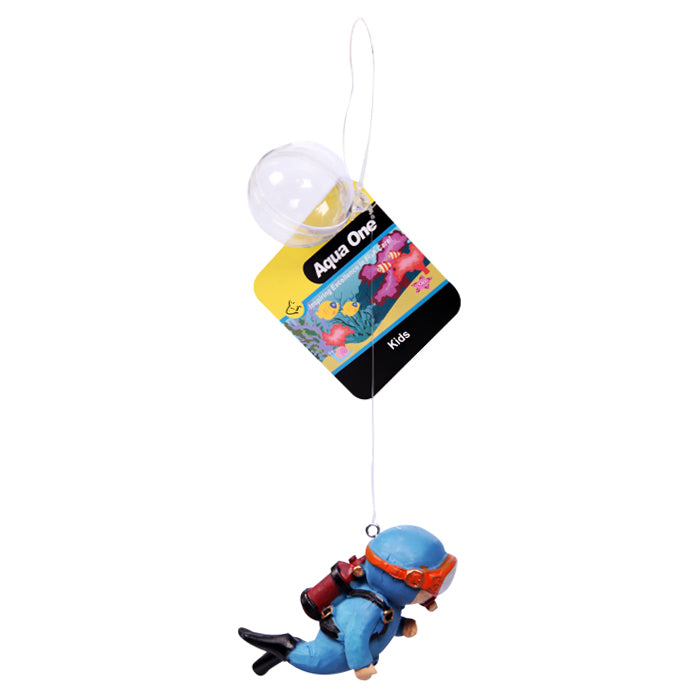 Aqua One Ornament Scuba Diver w Float 3x2.5x6.5cmH