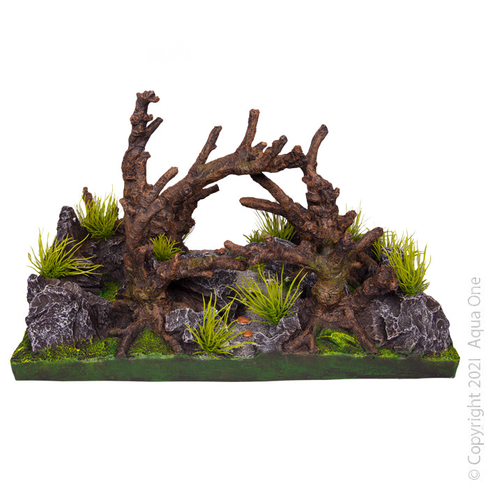 Ecoscape Driftwood On Rock Garden X Large 41.3 X 25.5 X 25cm