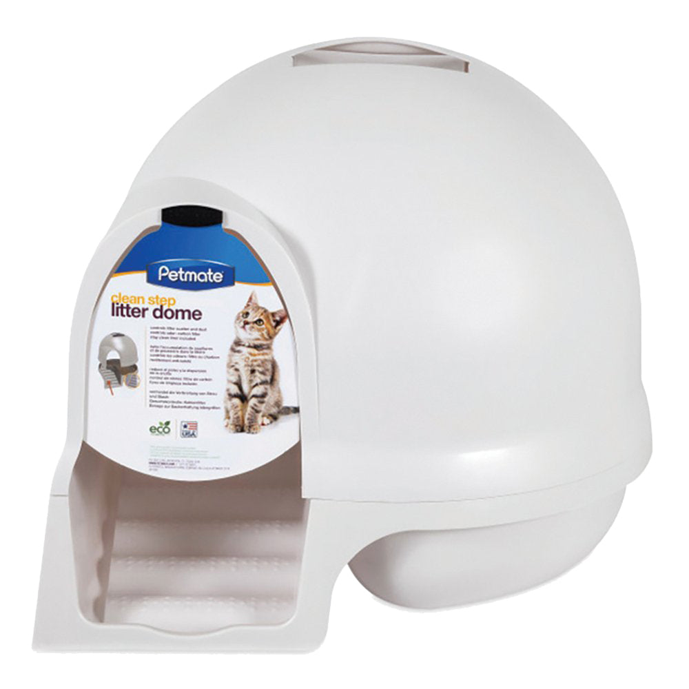 Petmate Cleanstep Litter Dome Metallic Pearl White - 57X57X48Cm