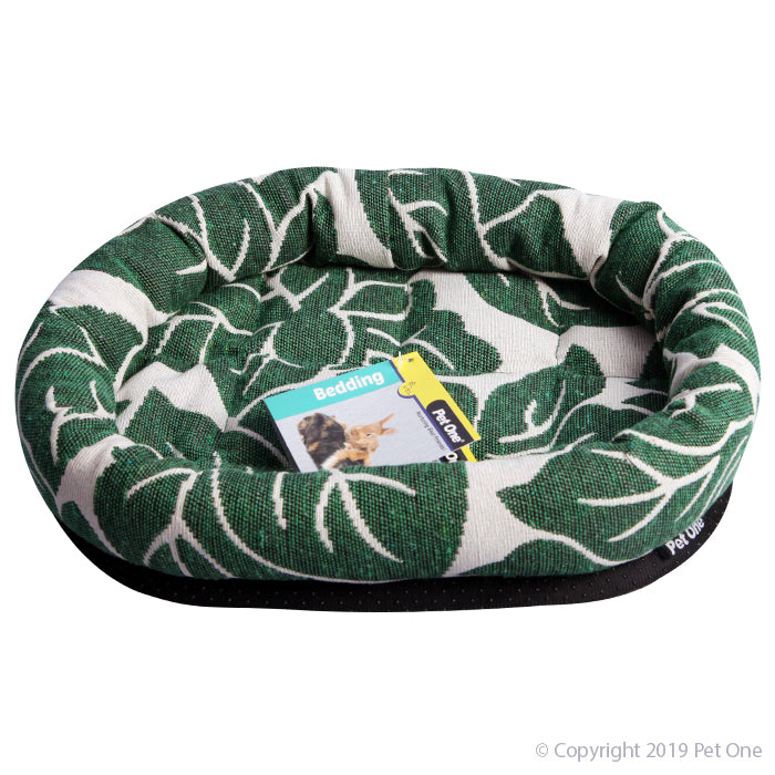 Bed Sm Animal Lounger 40x30cm Tropical Leaf