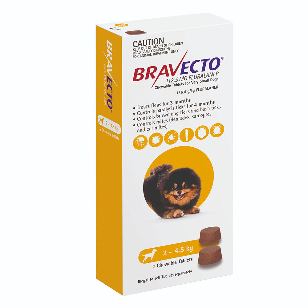 Bravecto Dog Chew Extra Small 6-month 2-4.5kg