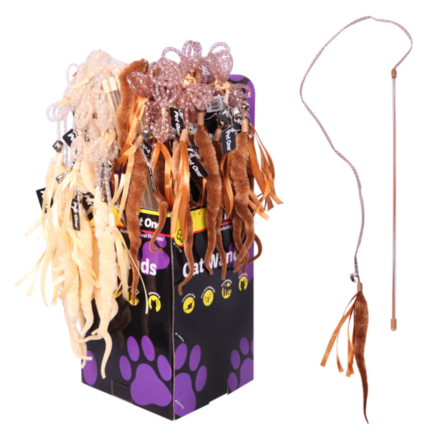 Wand Worm With Bell & Ribbon 41.5cm Mix Colour