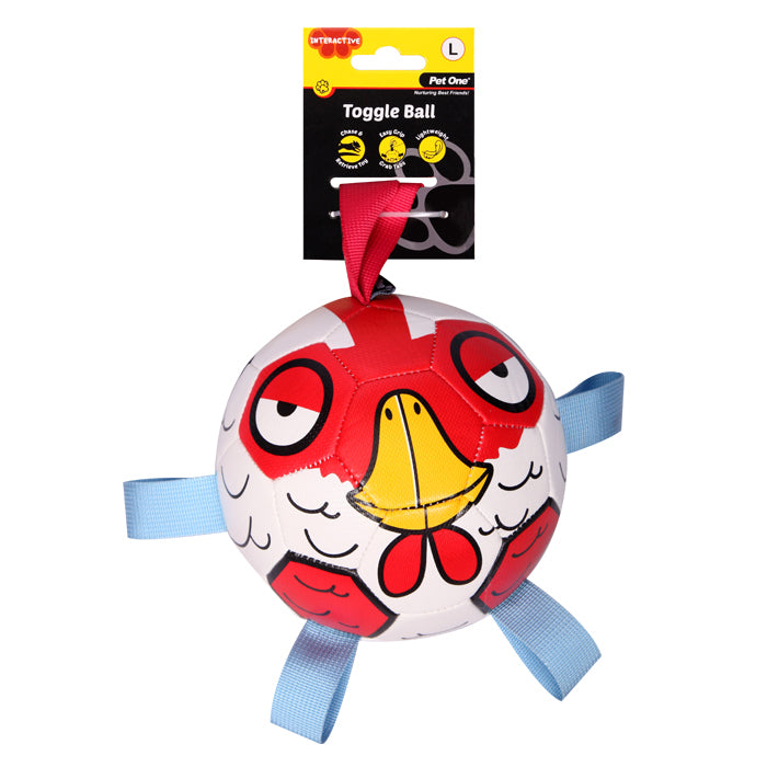 Dog Toy Interactive Toggle Ball Rooster