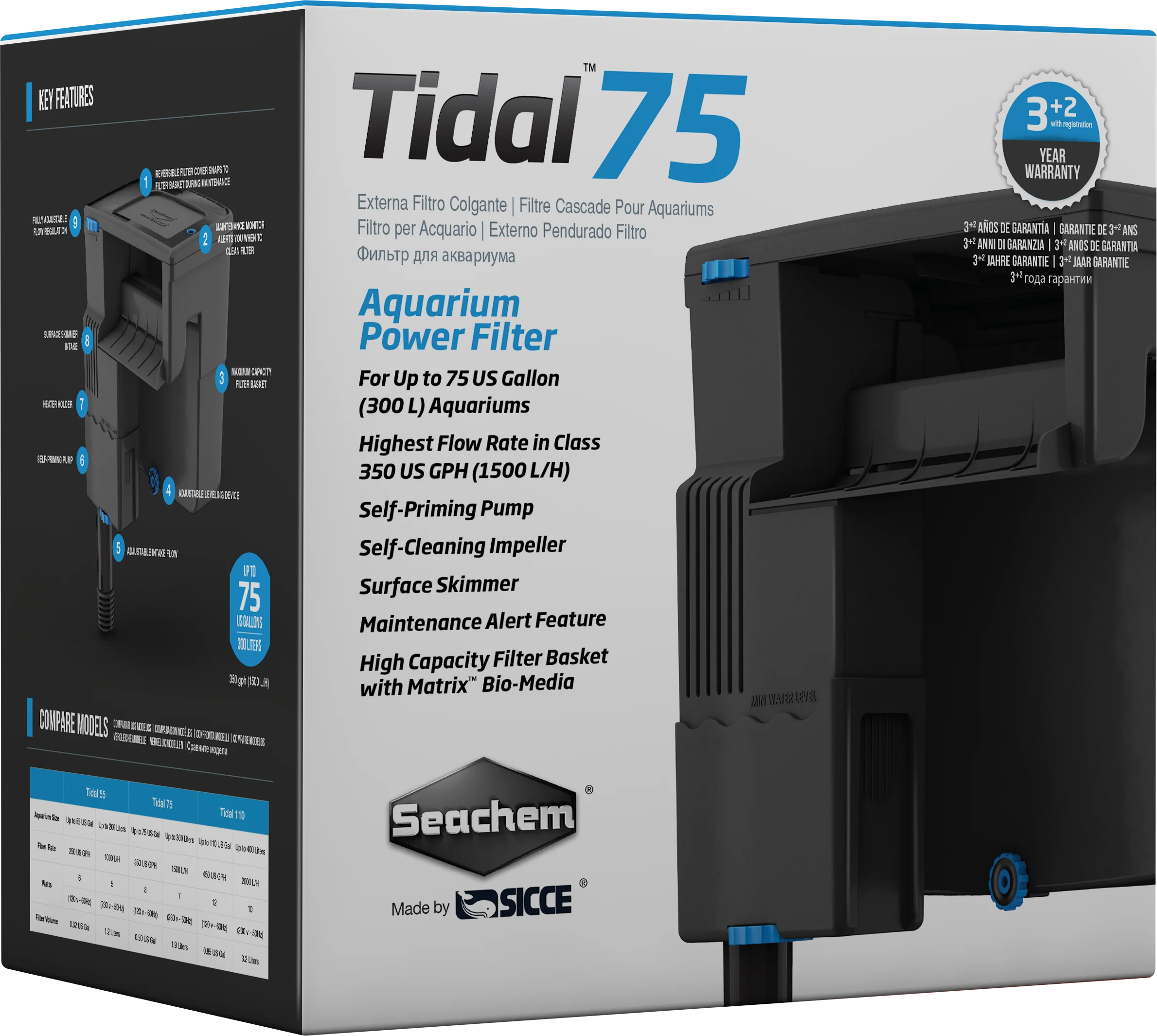 Seachem Tidal 75 Hang On 1320l