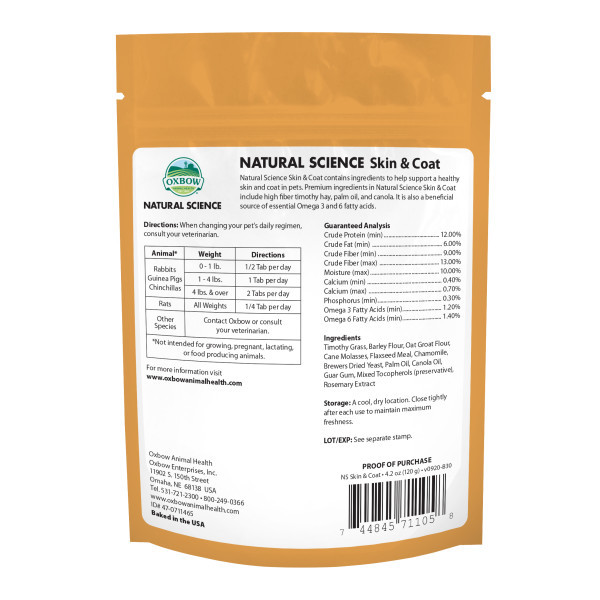 Oxbow Natural Science Skin And Coat 120g