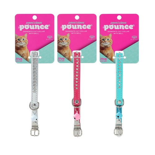 Pounce Diamonte Cat Collar