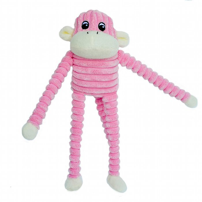 Zippypaws Spencer Crinkle Monkey Pink Small 28cm