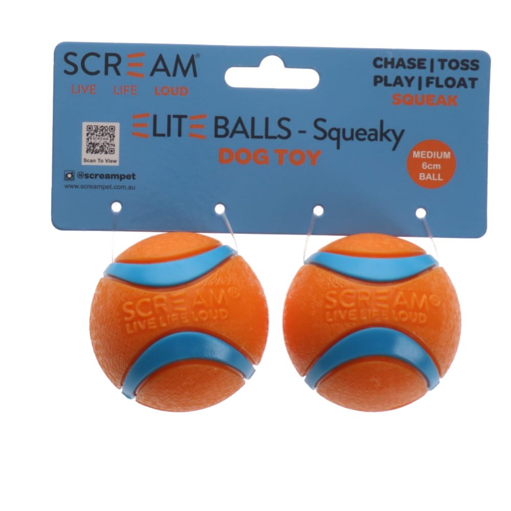 Scream Elite Ball Squeaky Loud 2pk