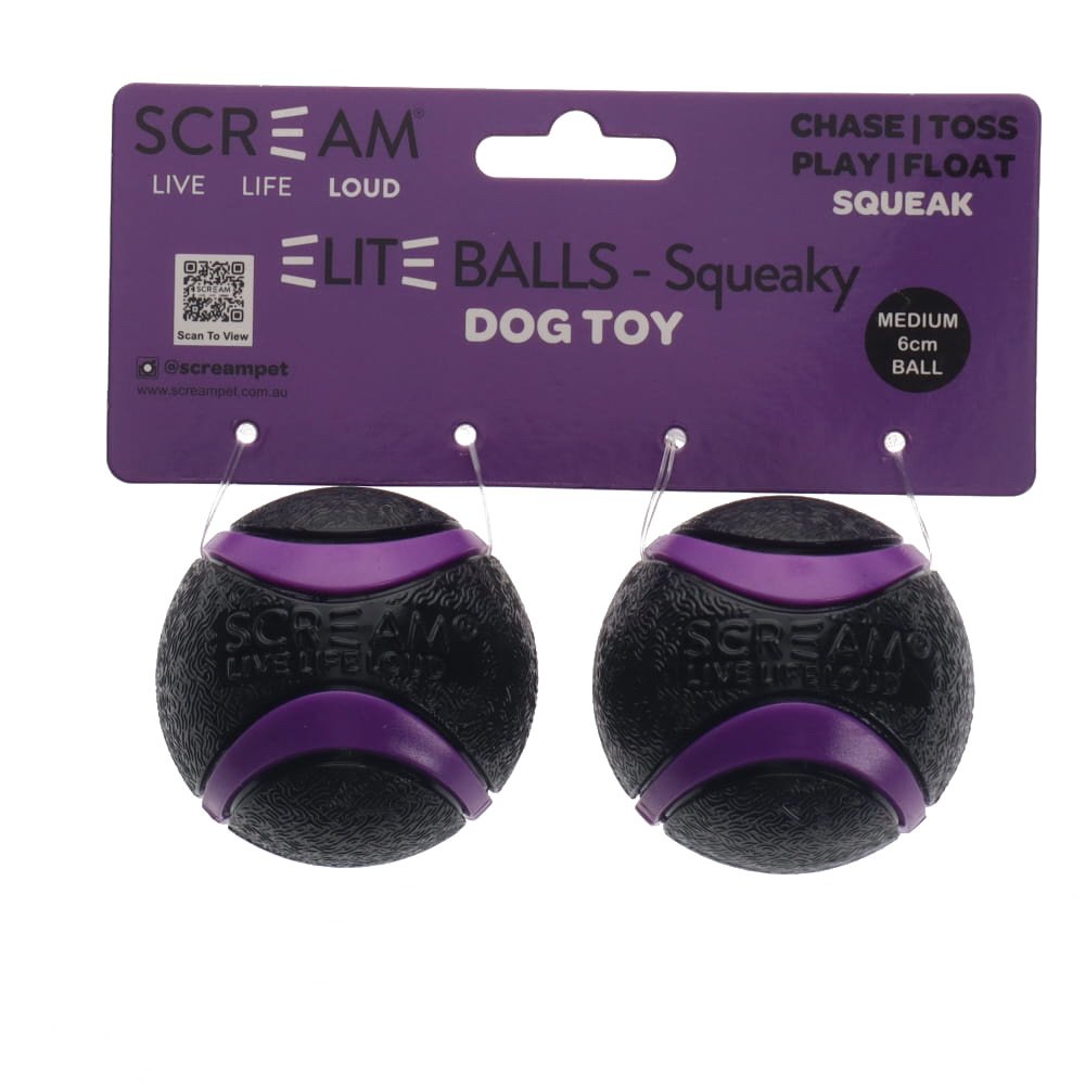 Scream Elite Ball Squeaky Loud 2pk