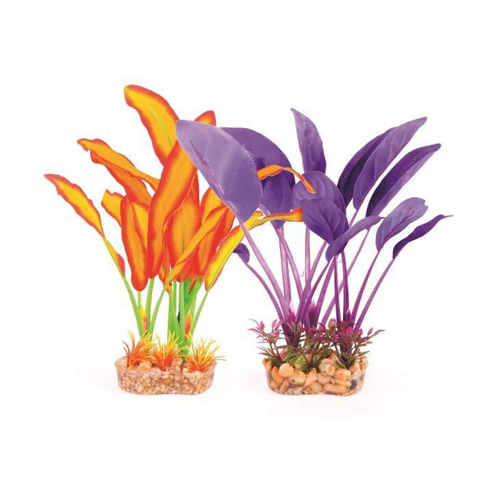 Silk Plant Thin Leaf Purple/Orange