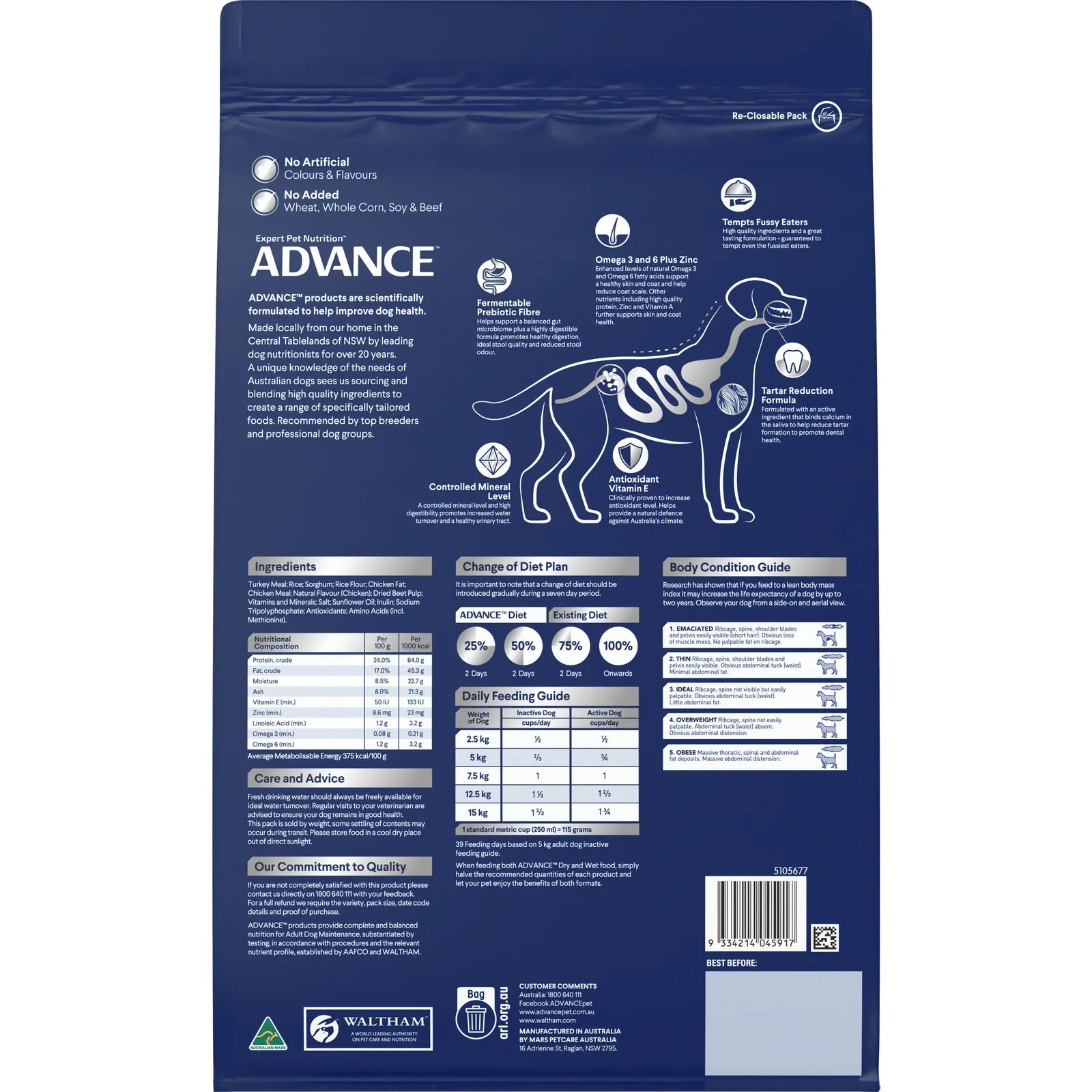 Advance Dog Dry Small Breed Turkey 3kg