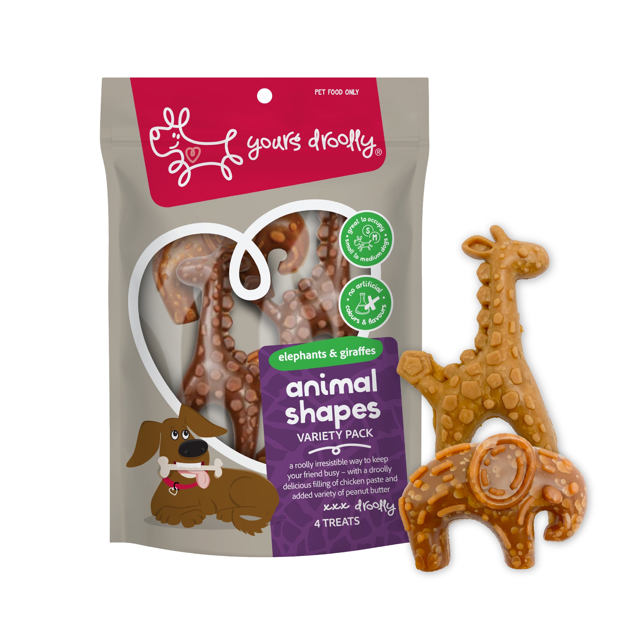 Yours Droolly Chicken Paste Filled Animal Shapes Variety 4 pack
