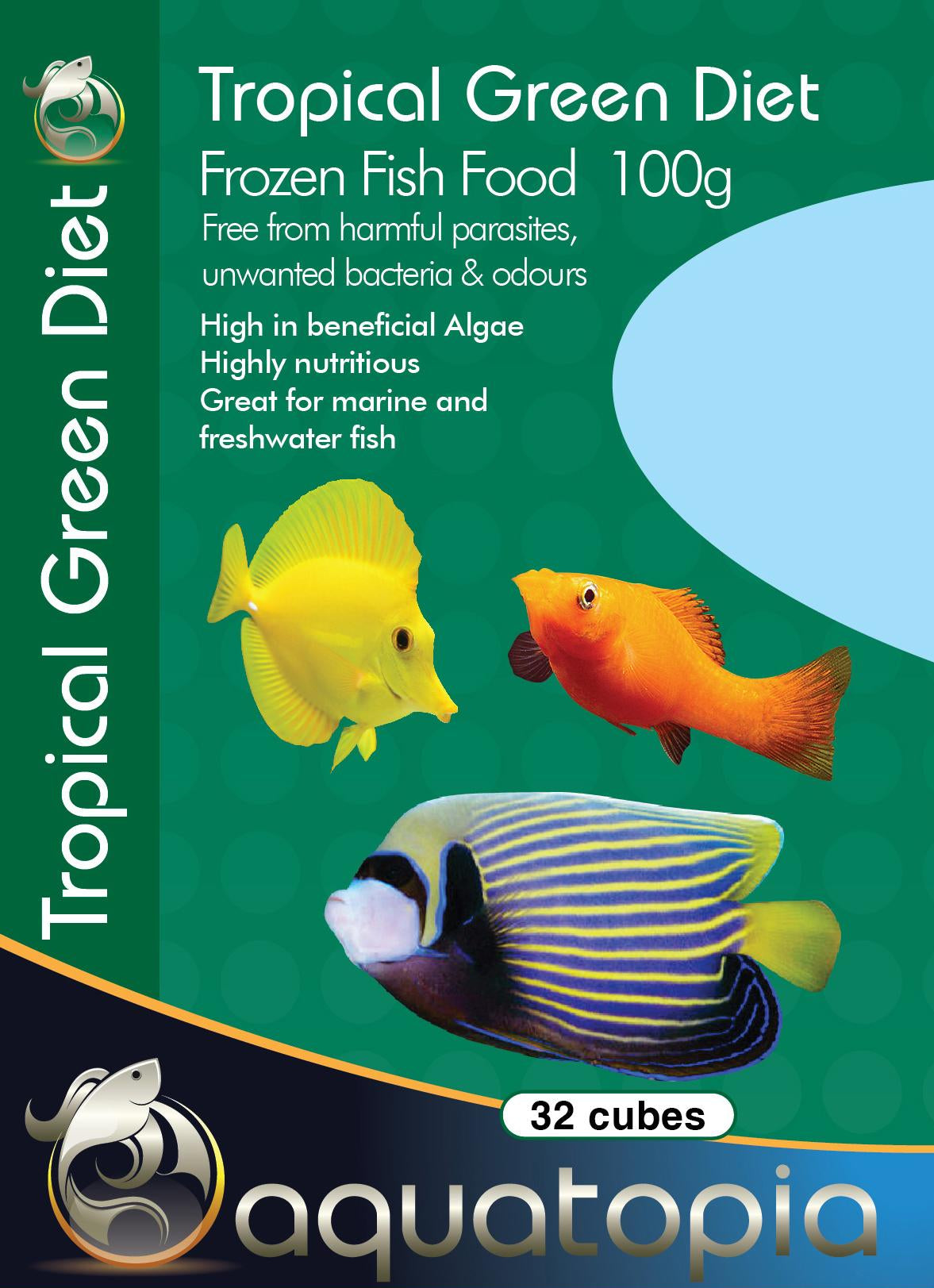 Aquatopia Frozen Tropical Green Diet 100g