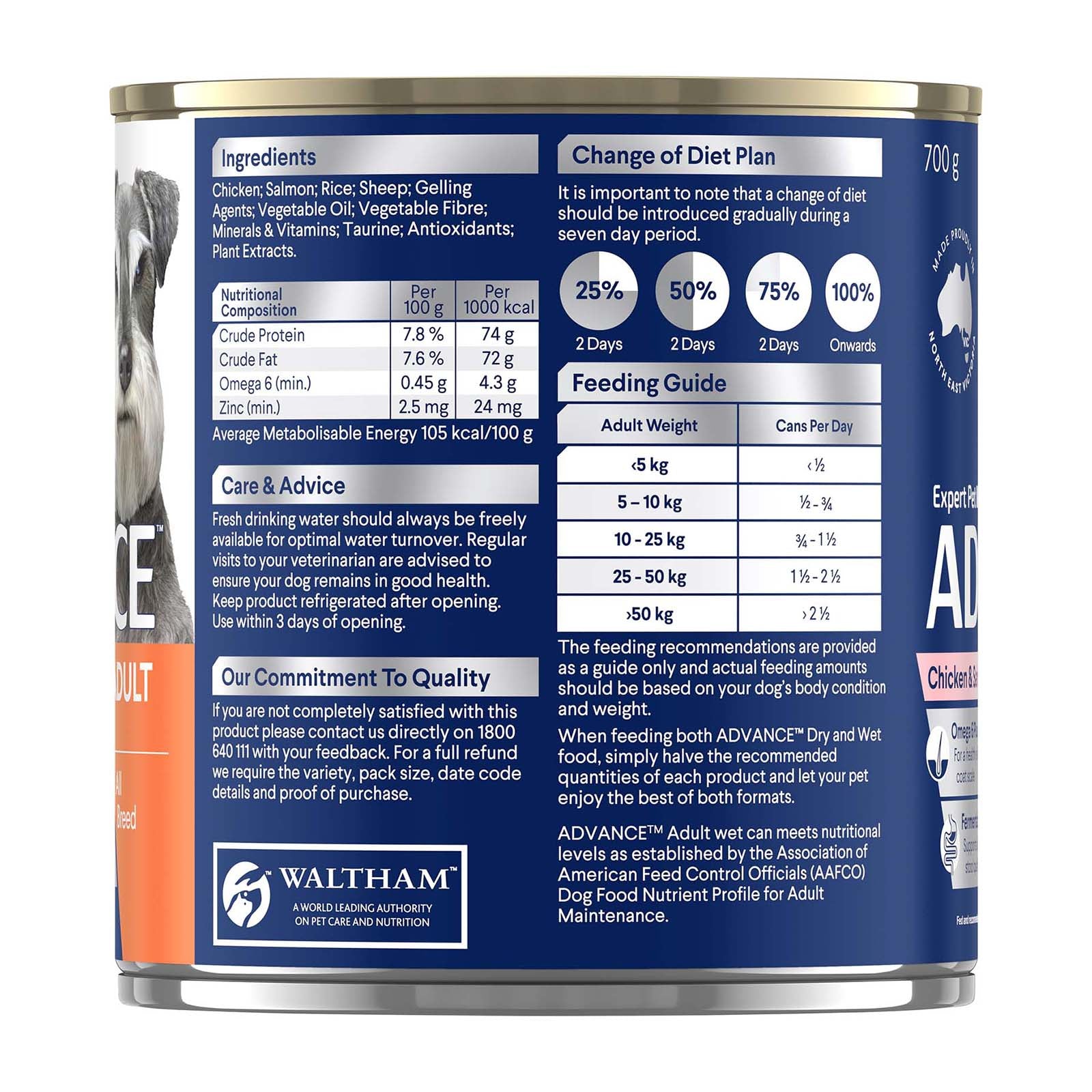 Advance Dog Wet Salmon and Chicken 700g