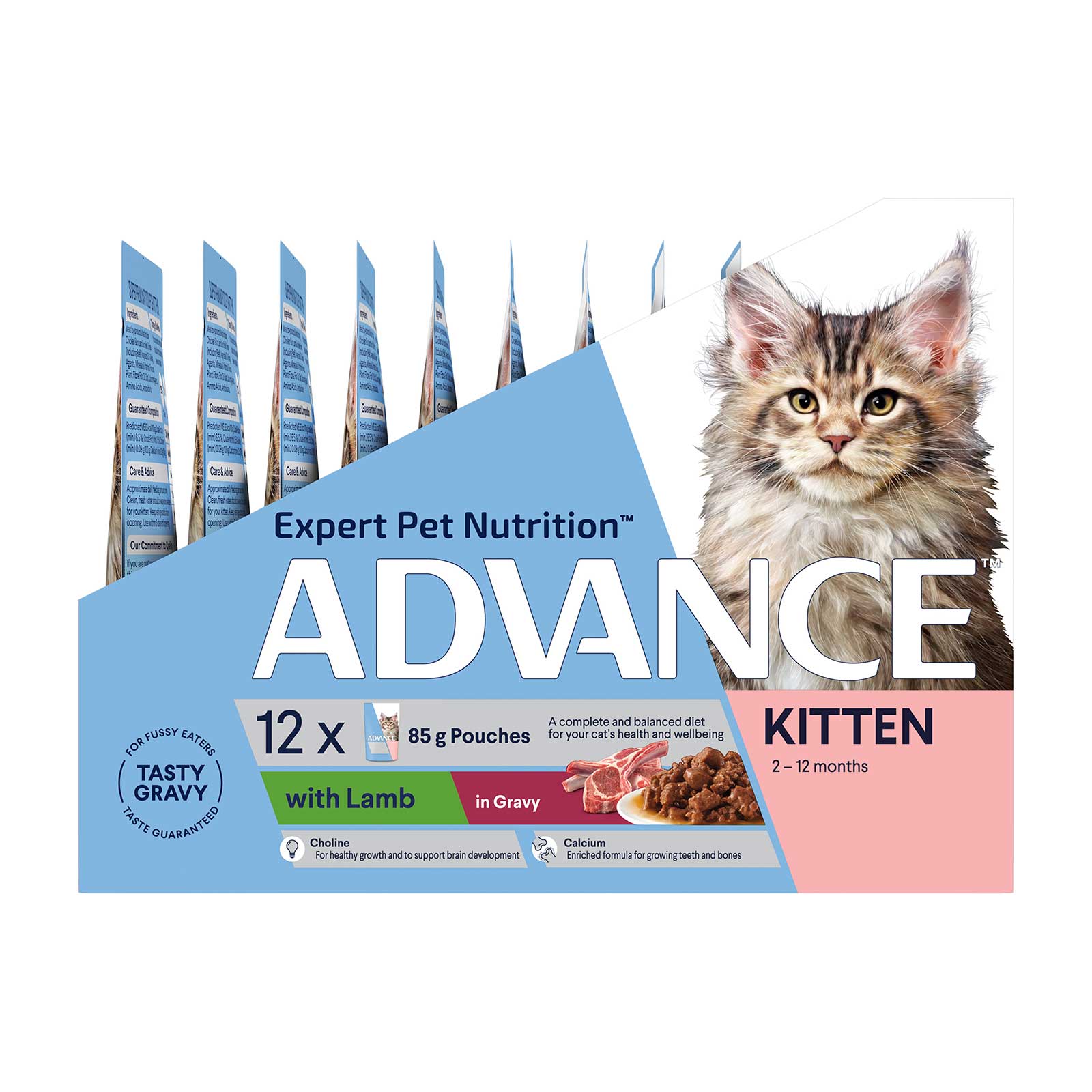 Advance Cat Wet Pouch Kitten Lamb