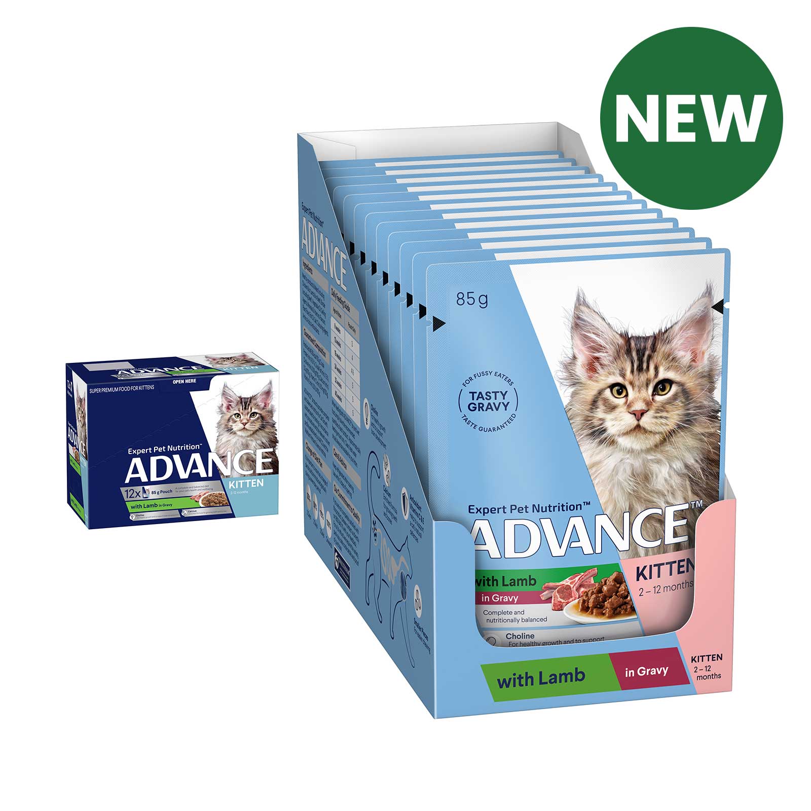 Advance Cat Wet Pouch Kitten Lamb