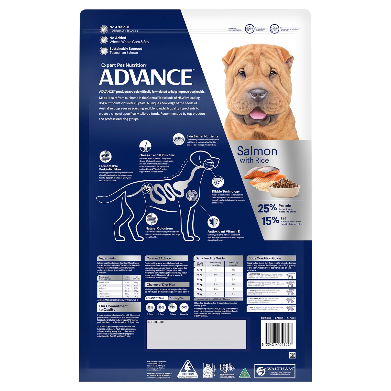Advance Dog Dry Sensitive Skin 13kg