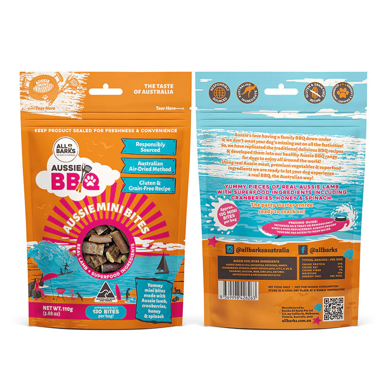 All Barks Aussie Mini Bites Lamb 110g