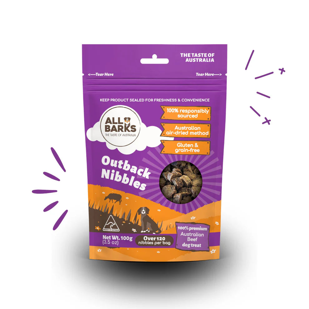All Barks Outback Nibbles Beef 100g