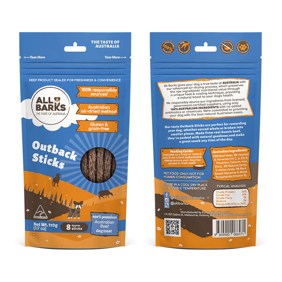 All Barks Outback Sticks Beef 110g