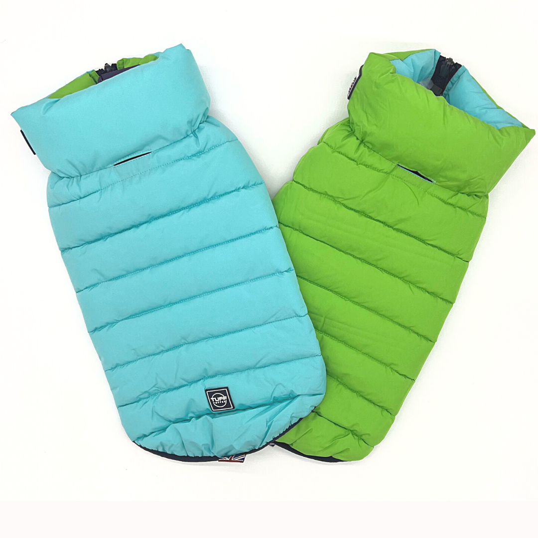 Jacket Puffer Reversible Aqua & Lime