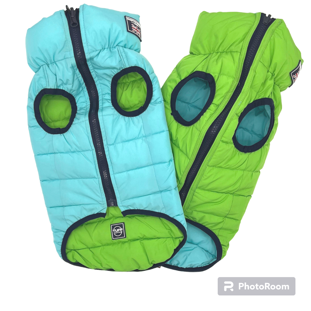 Jacket Puffer Reversible Aqua & Lime