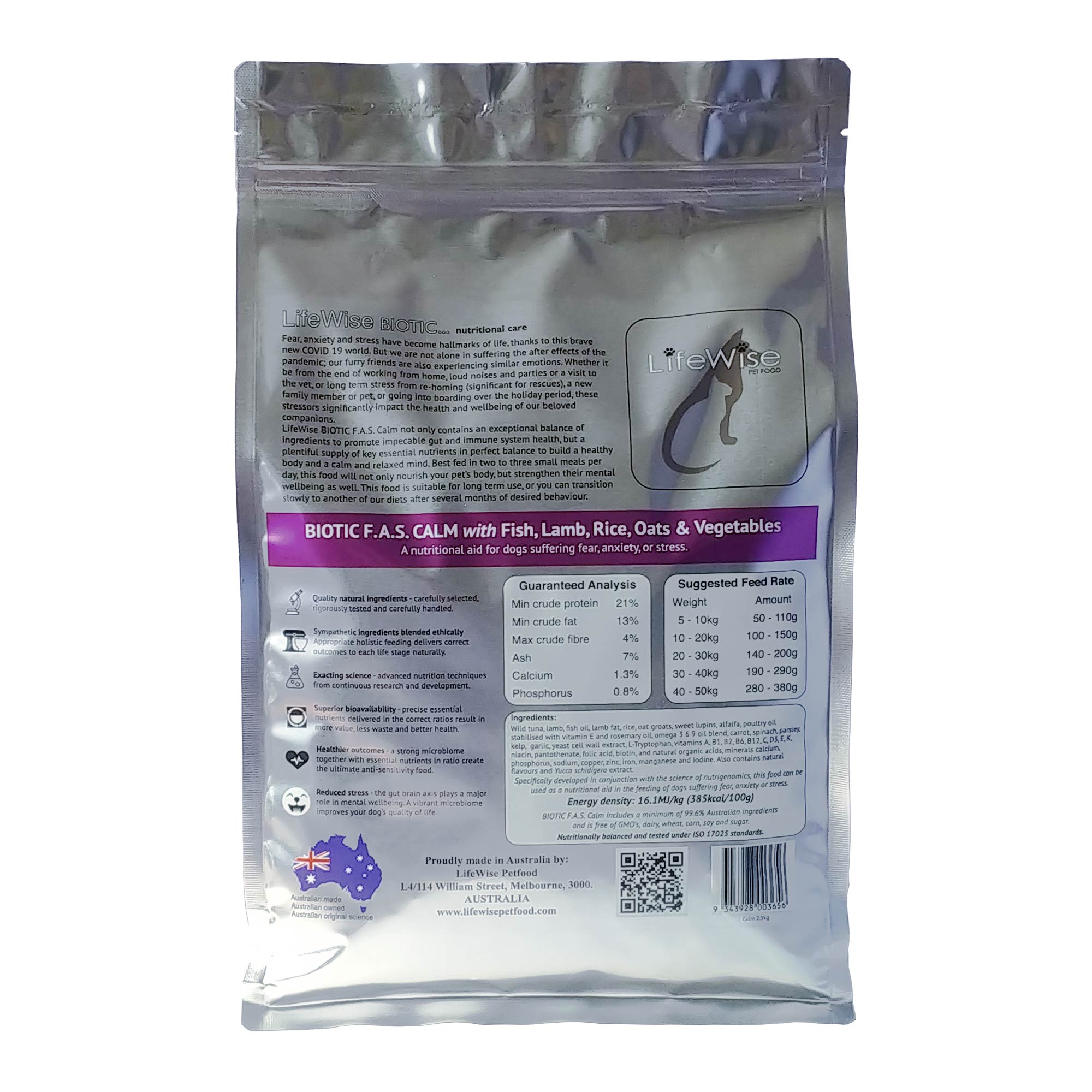 Lifewise Biotic FAS Calm Fish Lamb Rice Oats and Veg โ PETQuarters