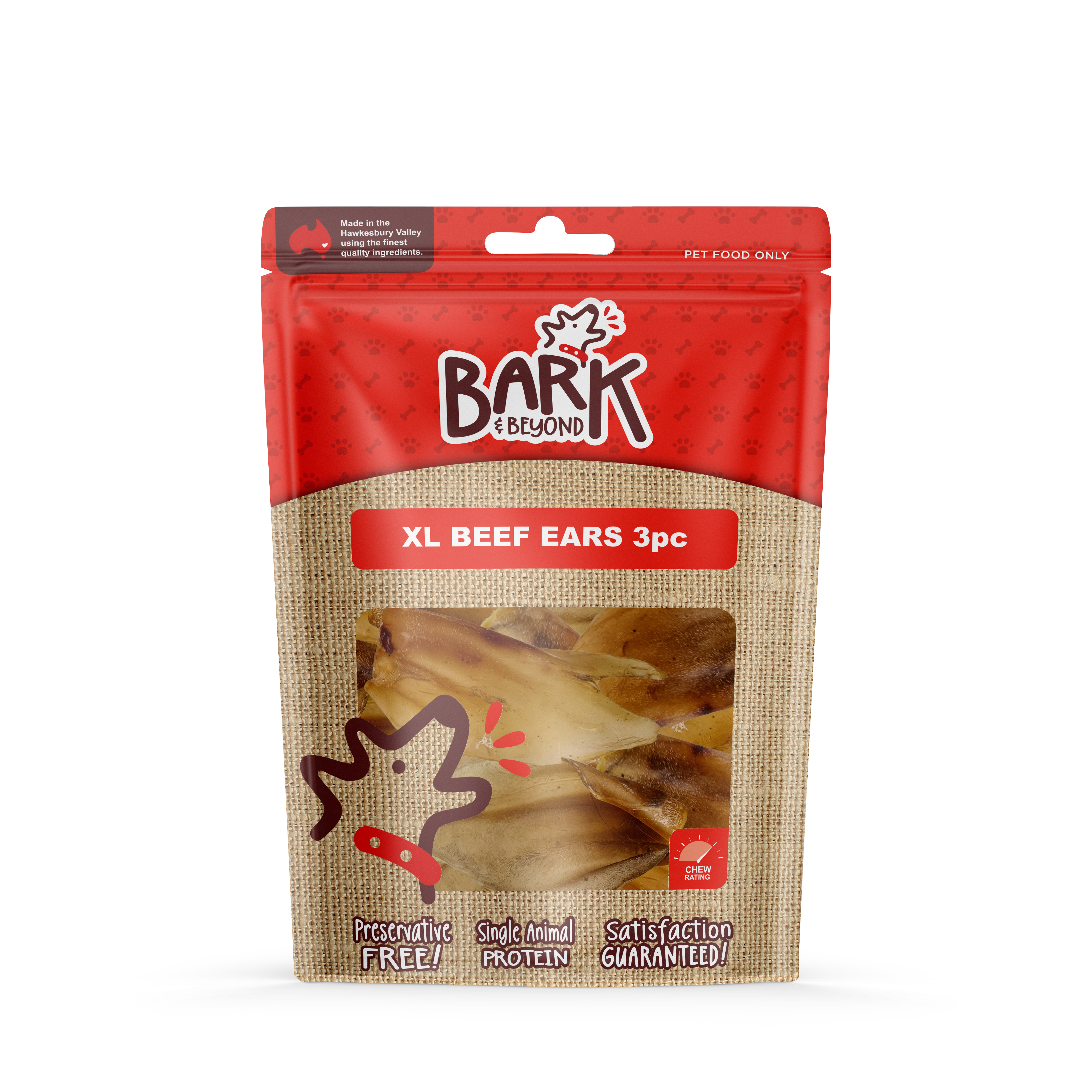 Bark and Beyond Lge Bag XL Beef Ears 3pc