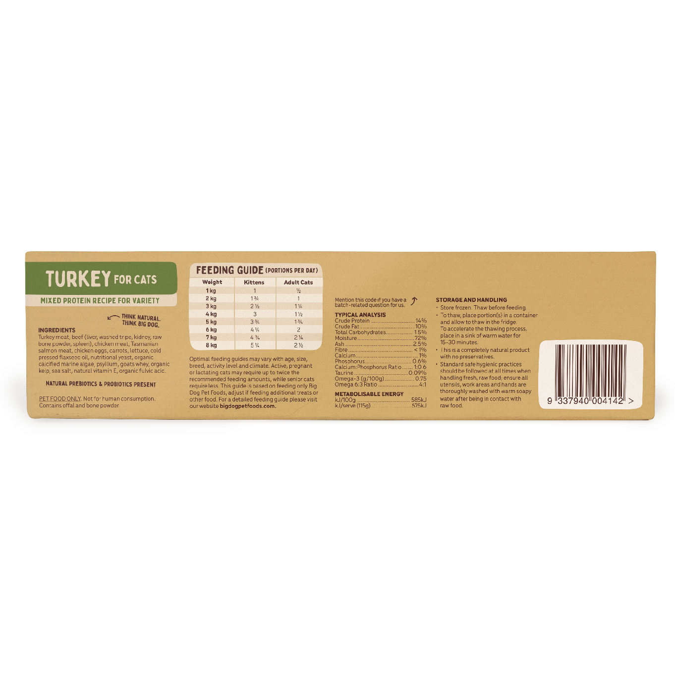 Big Dog Barf Cat Turkey 1.38KG