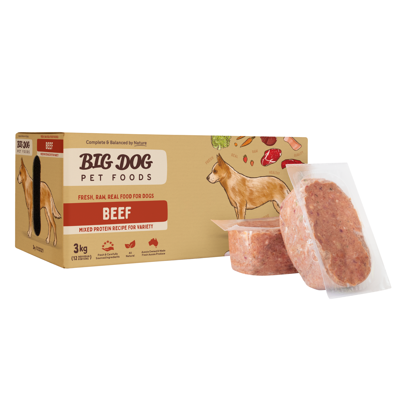 Big Dog Barf Dog Beef 3KG