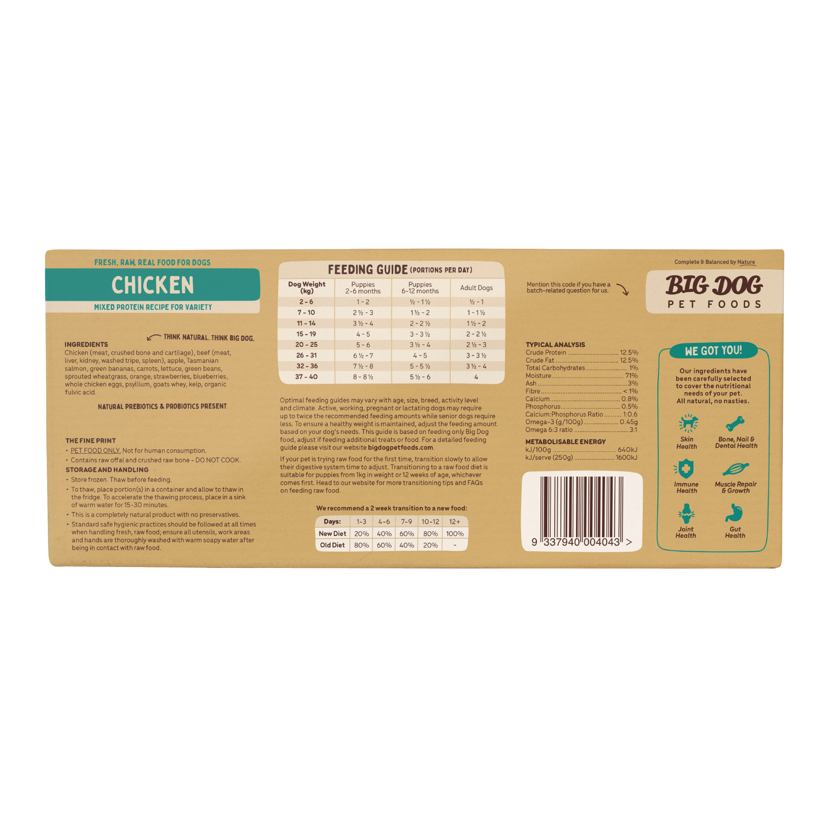 Big Dog Barf Dog Chicken 3KG